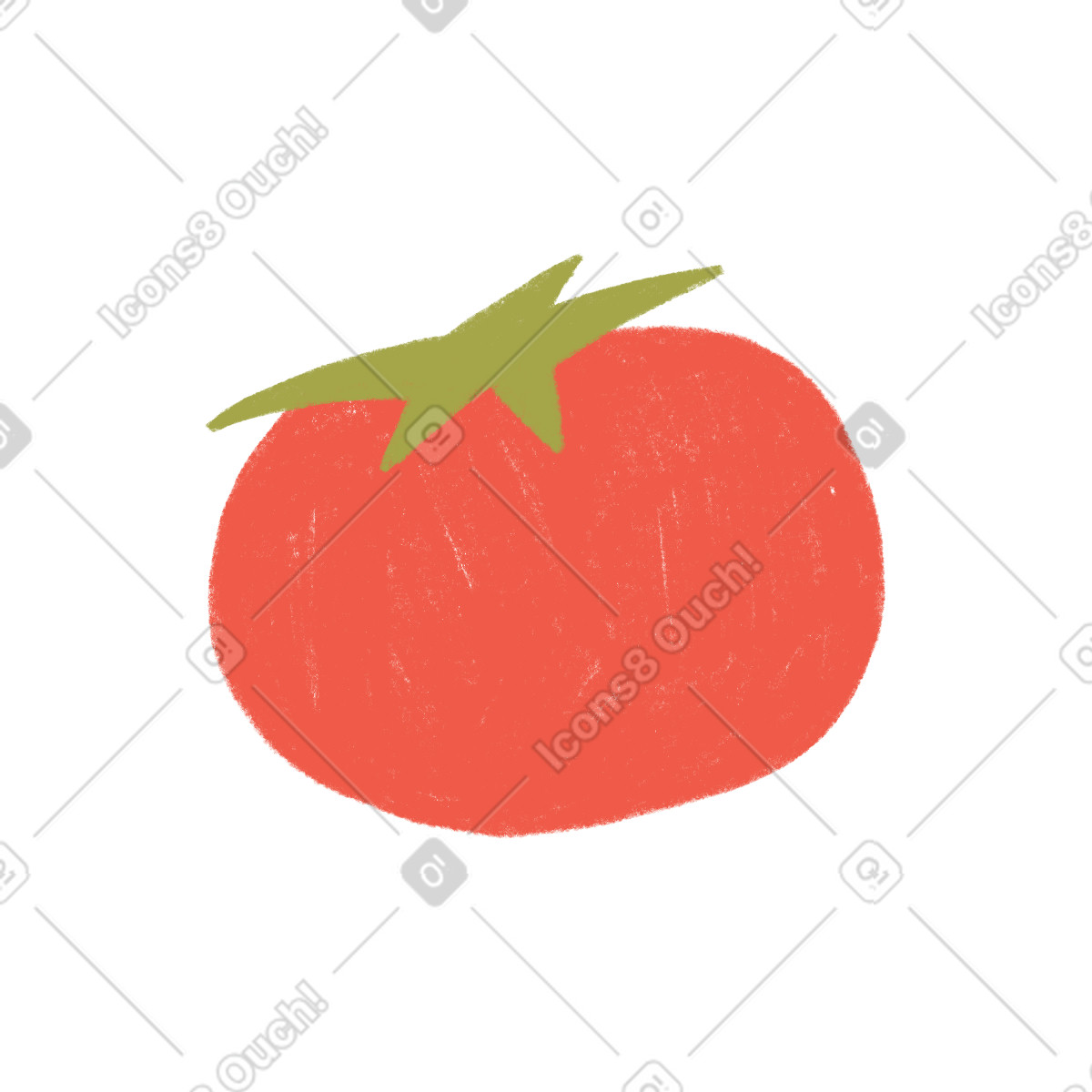 Tutti 스타일의 Big red tomato 일러스트레이션 PNG, SVG 다운로드