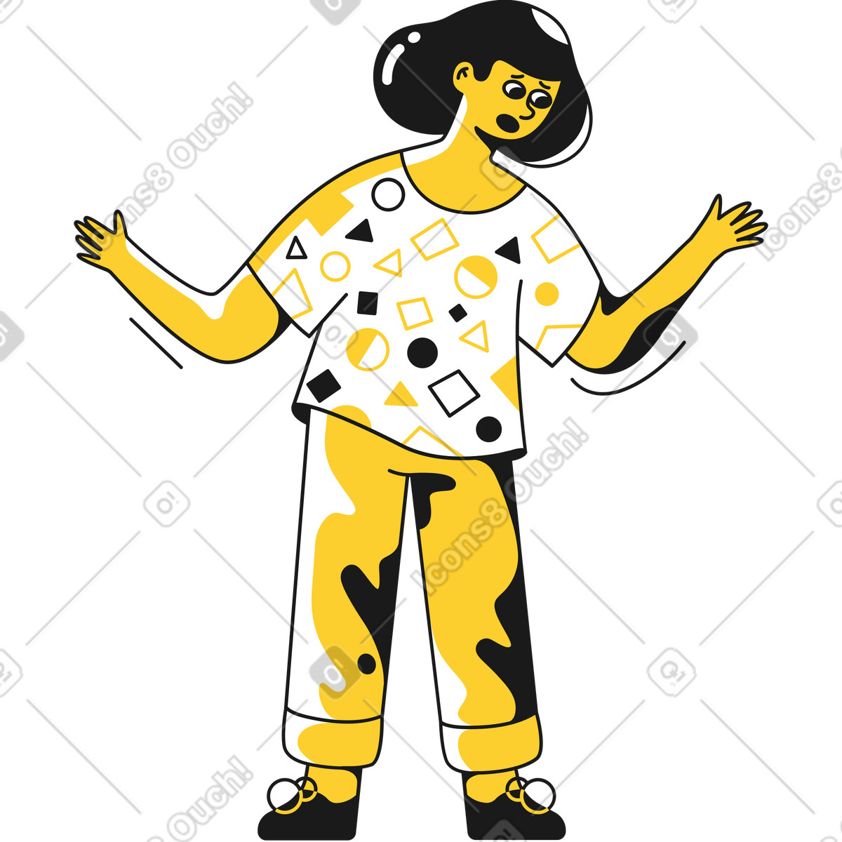 Ilustración Mujer en estilo Taxi a descargar en PNG y SVG