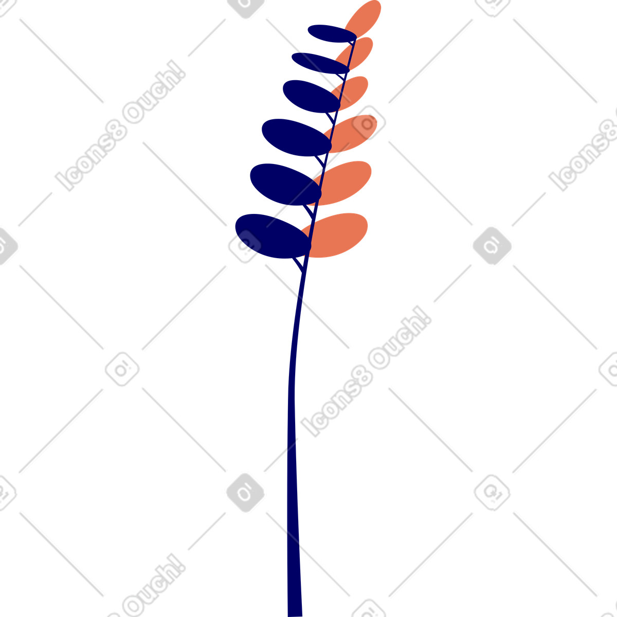 Branch with leaves illustration in Lounge style download in PNG, SVG