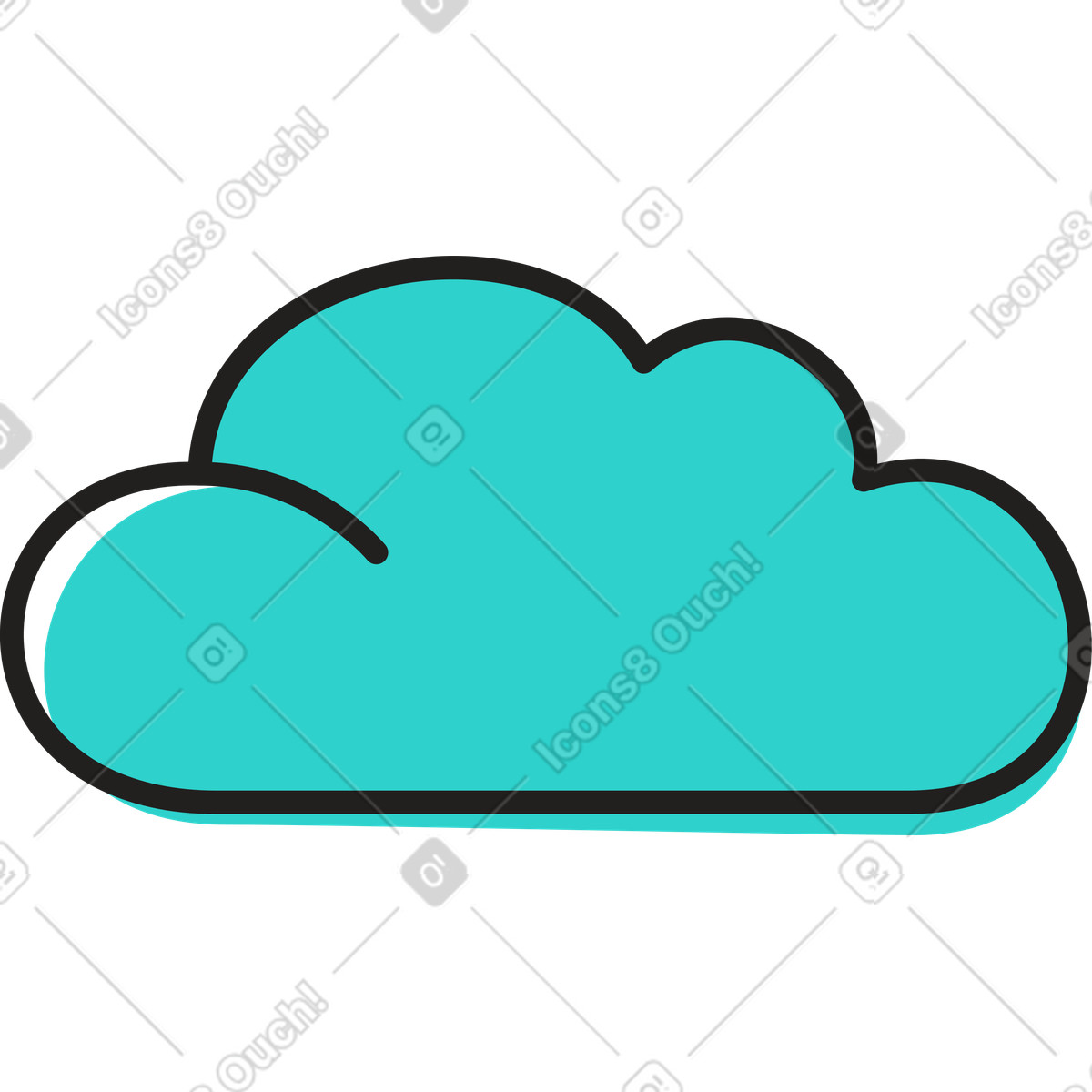 Cloud-symbol-Illustration im Little-Stil als Download in PNG, SVG