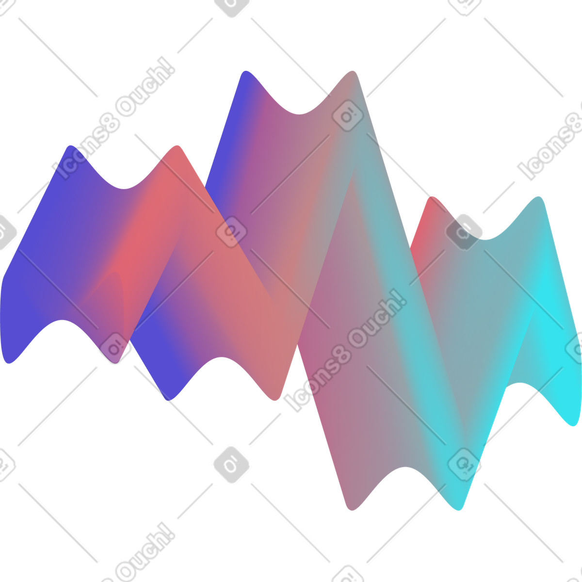 Bunter zickzackfleck-Illustration im Forms-Stil als Download in PNG, SVG