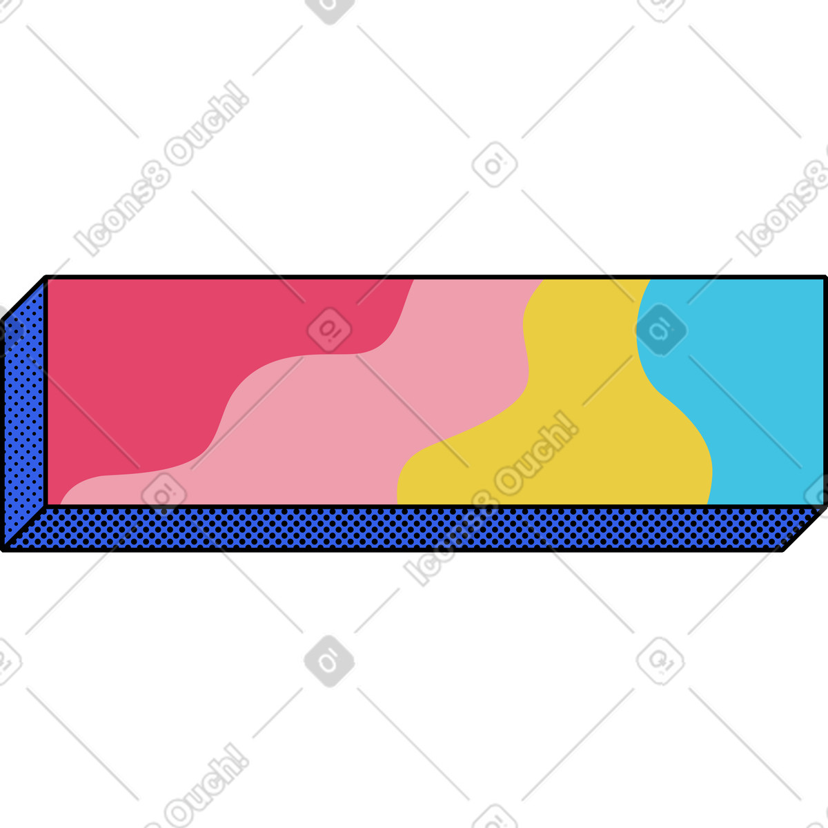 Ilustración Bloquear en estilo Memphis a descargar en PNG y SVG