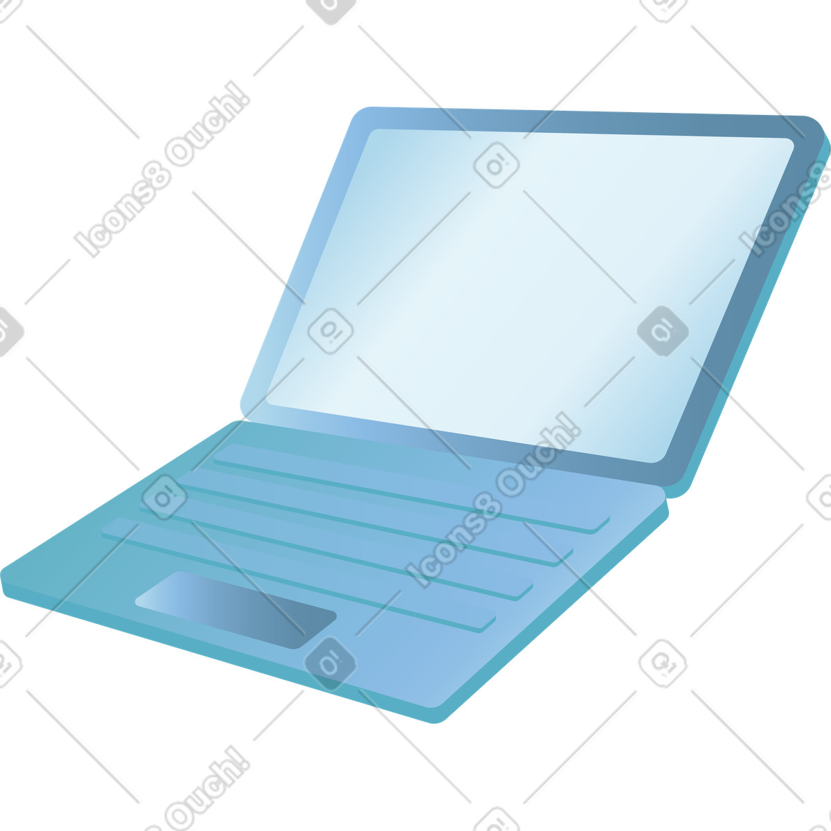 Ilustración Computadora portátil abierta en estilo Airy a descargar en PNG y SVG