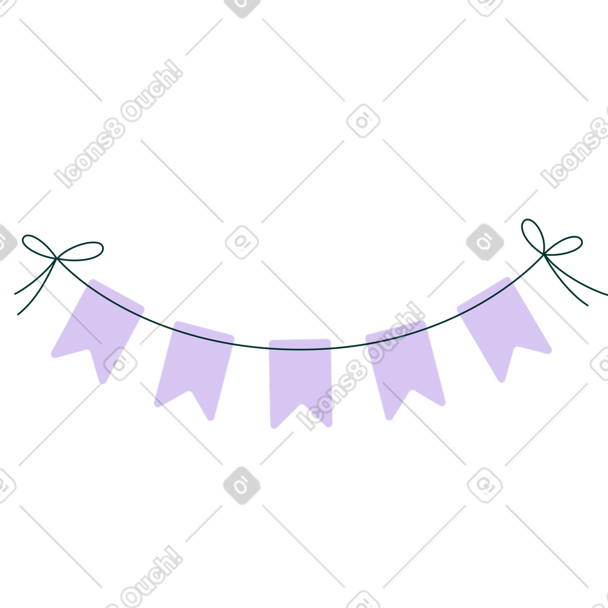 Ghirlanda con bandiere illustrazione animata in stile Sammy Line scaricabile in GIF, Lottie (JSON), AE