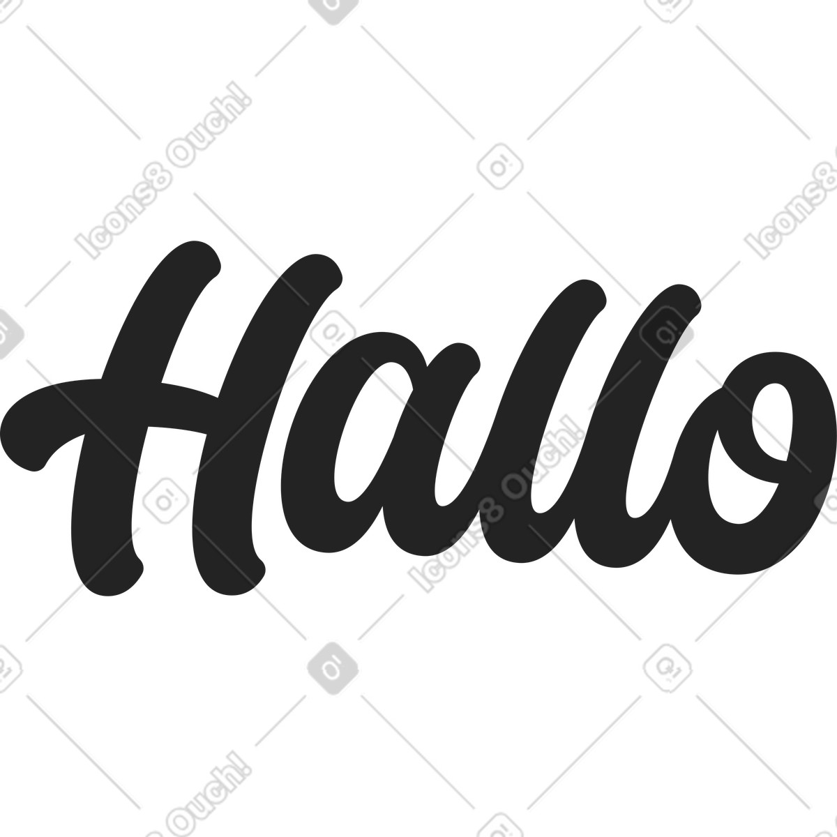 Ilustración Letras hola en estilo Sammy Line a descargar en PNG y SVG