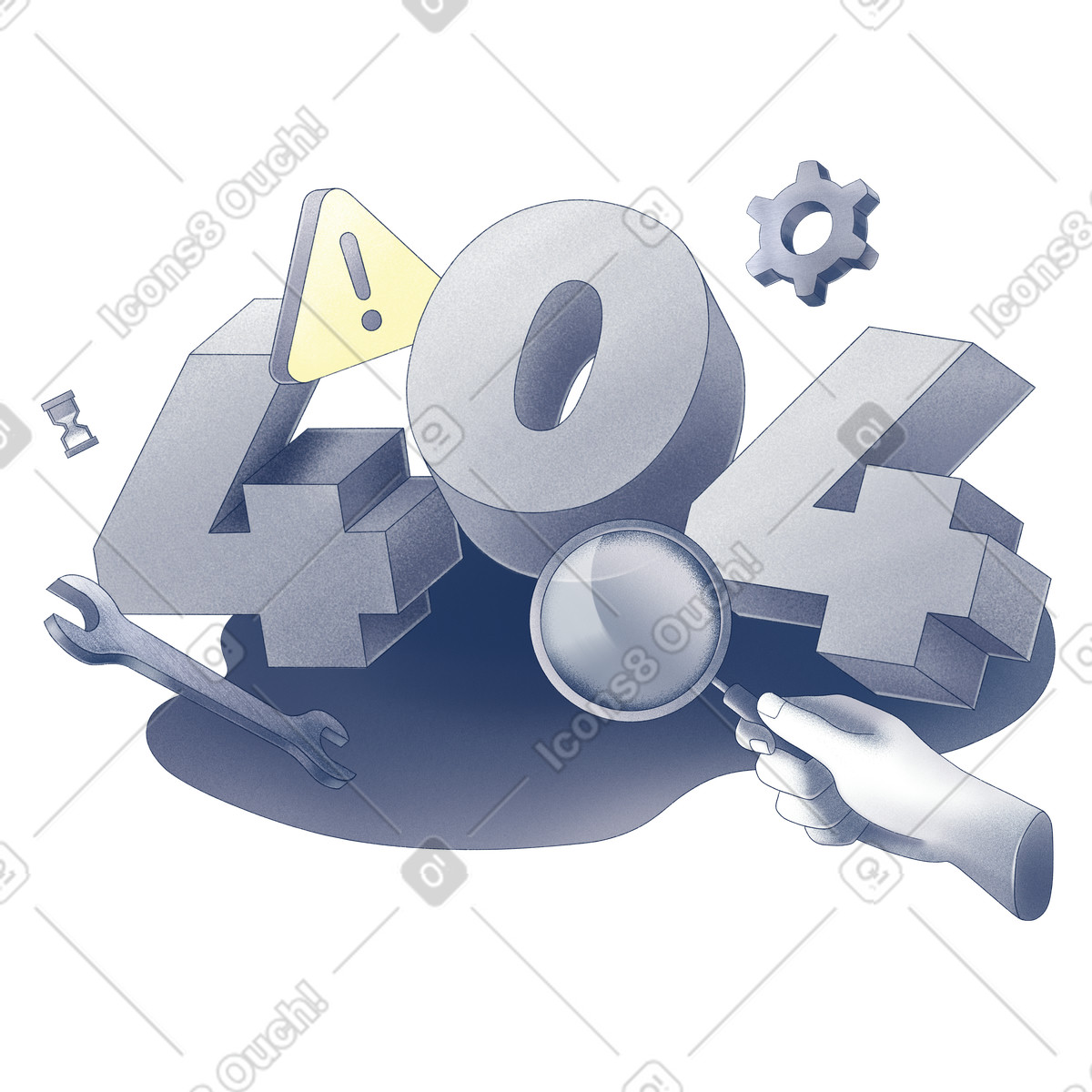 Haze スタイルの エラー 404、ページが見つかりません、3d 文字 のイラストをPNG、SVG形式でダウンロード