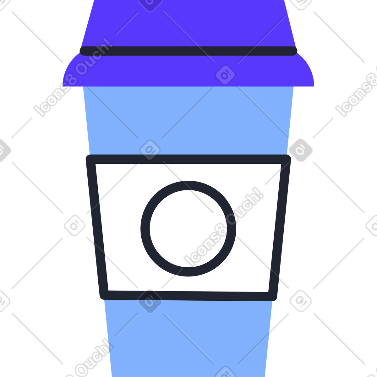 Ilustração de Xícara café em no estilo Pablita para baixar em PNG, SVG