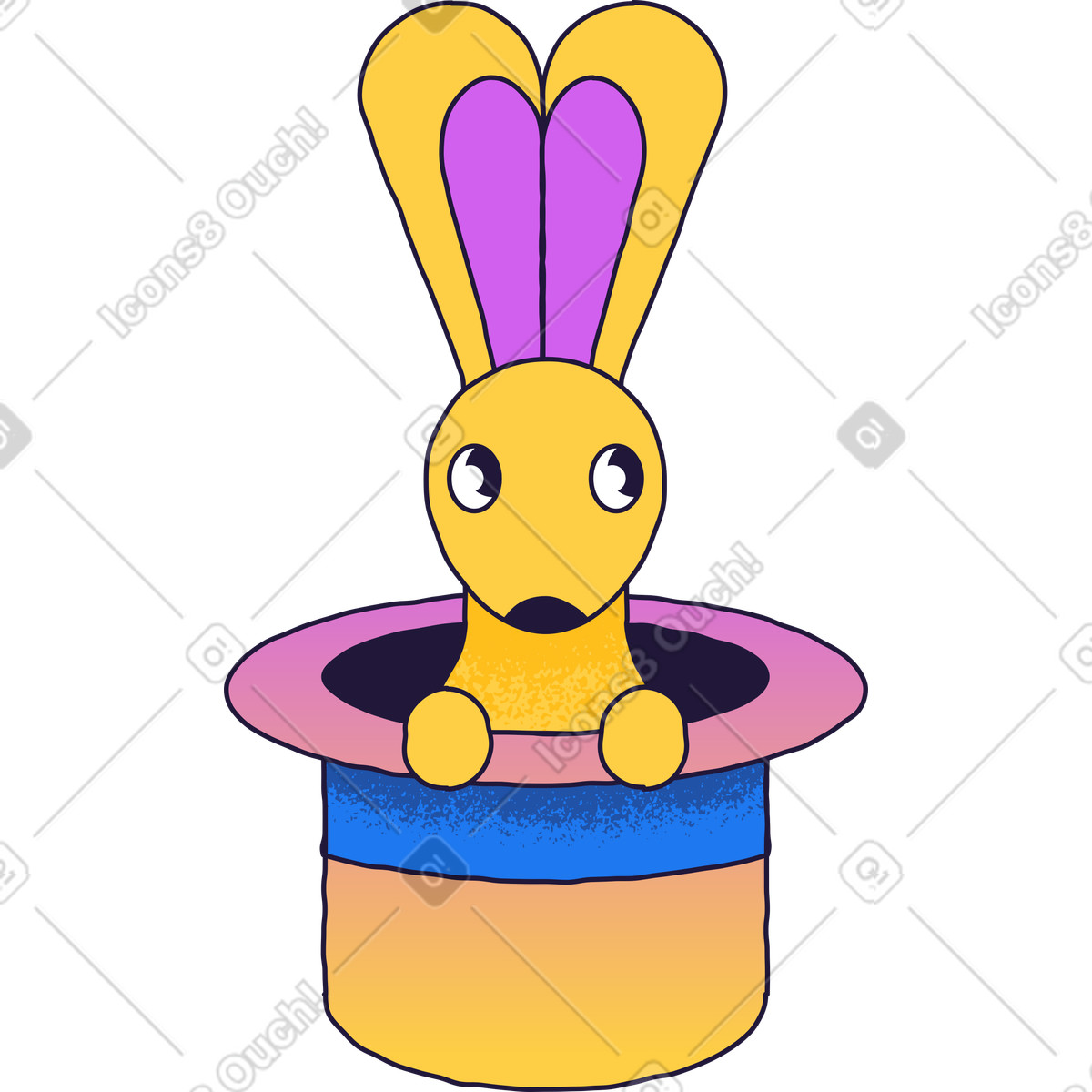Magic rabbit illustration in Conifer style download in PNG, SVG