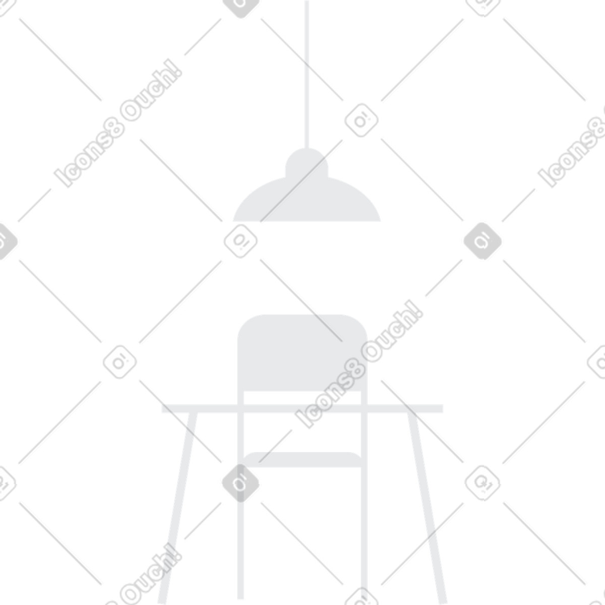 Urban 스타일의 Desk chair lamp coworking space 일러스트레이션 PNG, SVG 다운로드
