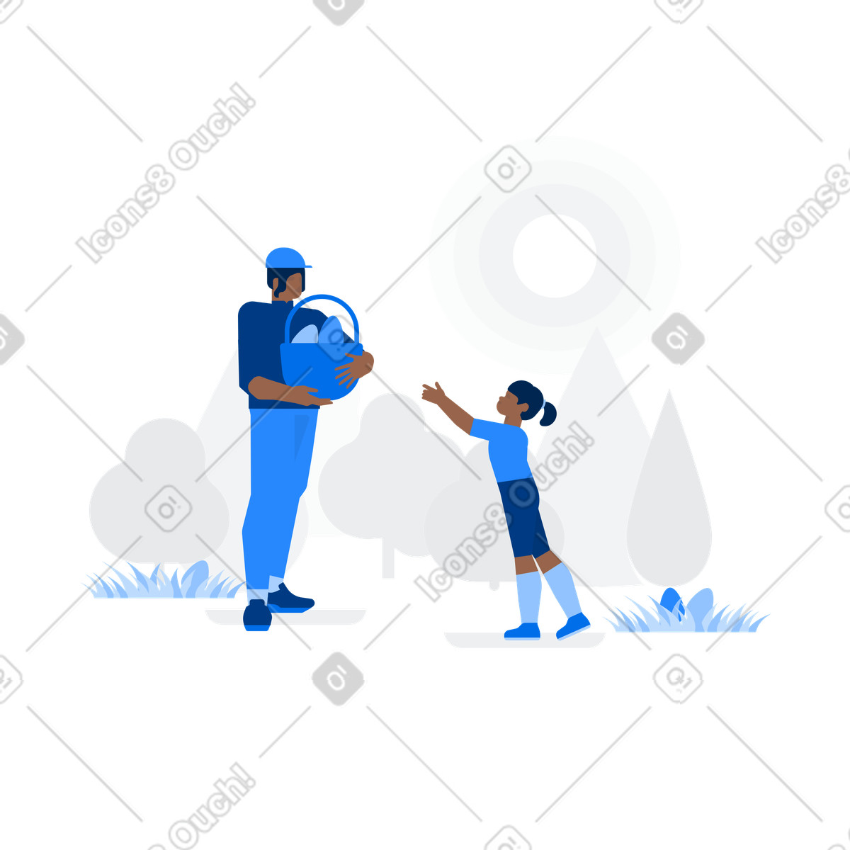 Caccia alle uova illustrazione in stile Urban scarica in PNG, SVG