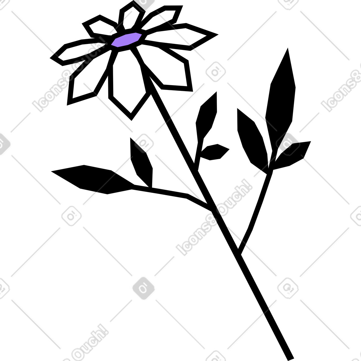 Ilustración Flor en estilo Amethyst a descargar en PNG y SVG