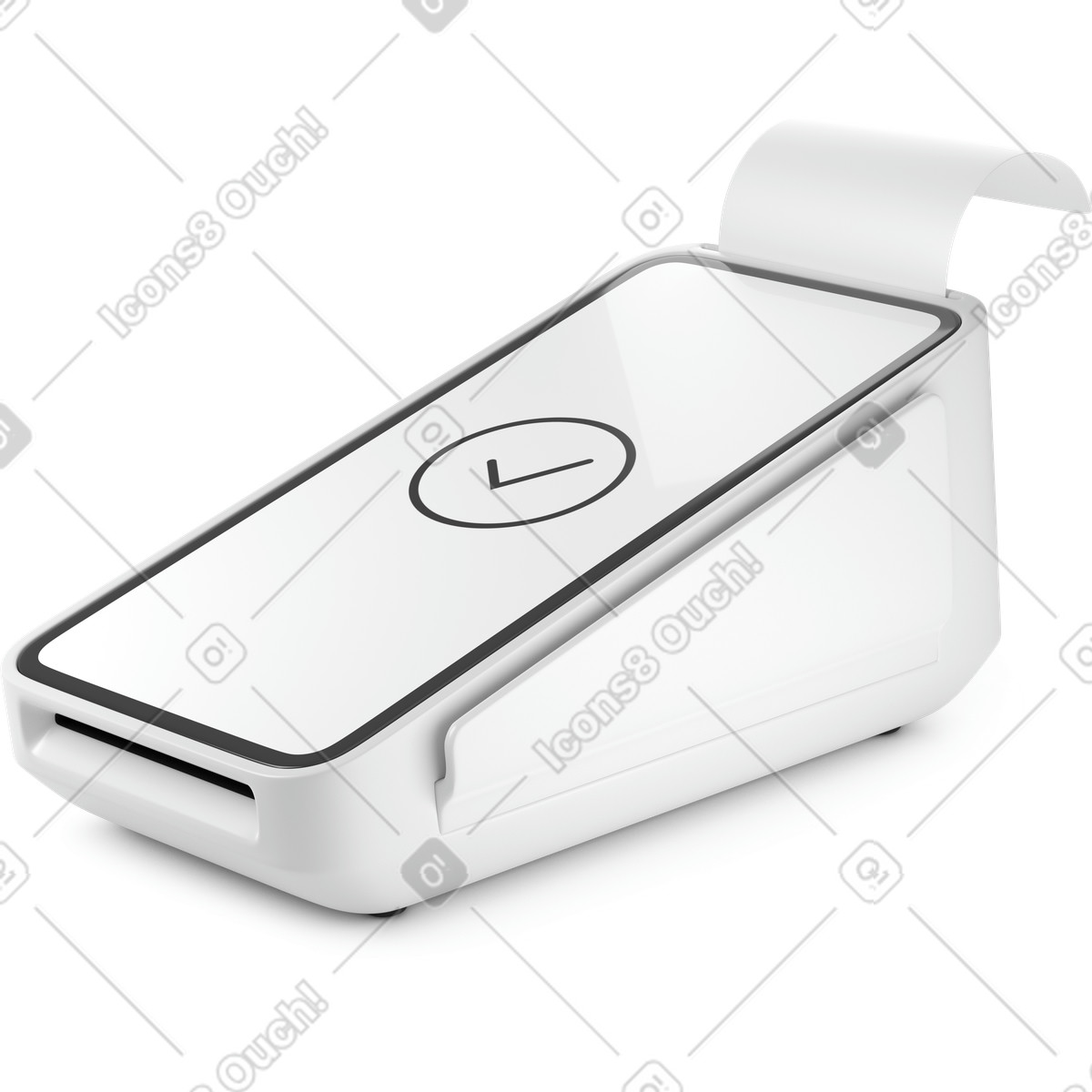 Credit card terminal with receipt illustration in 3D Business style download in PNG, SVG