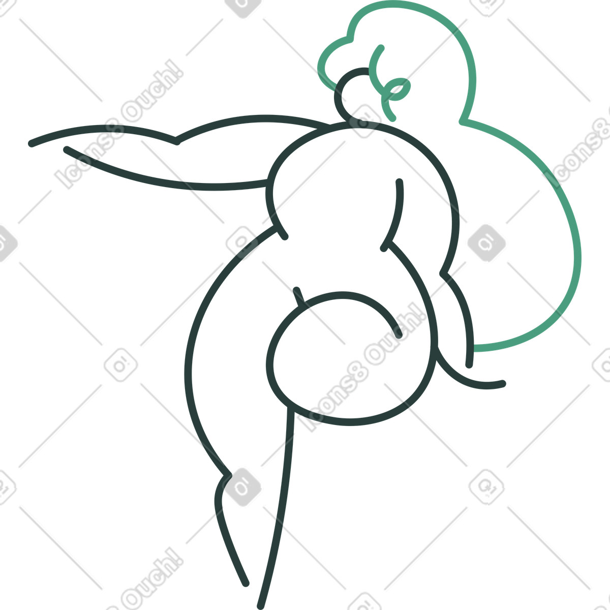 Ilustración Niña sentada en estilo Macaroni a descargar en PNG y SVG