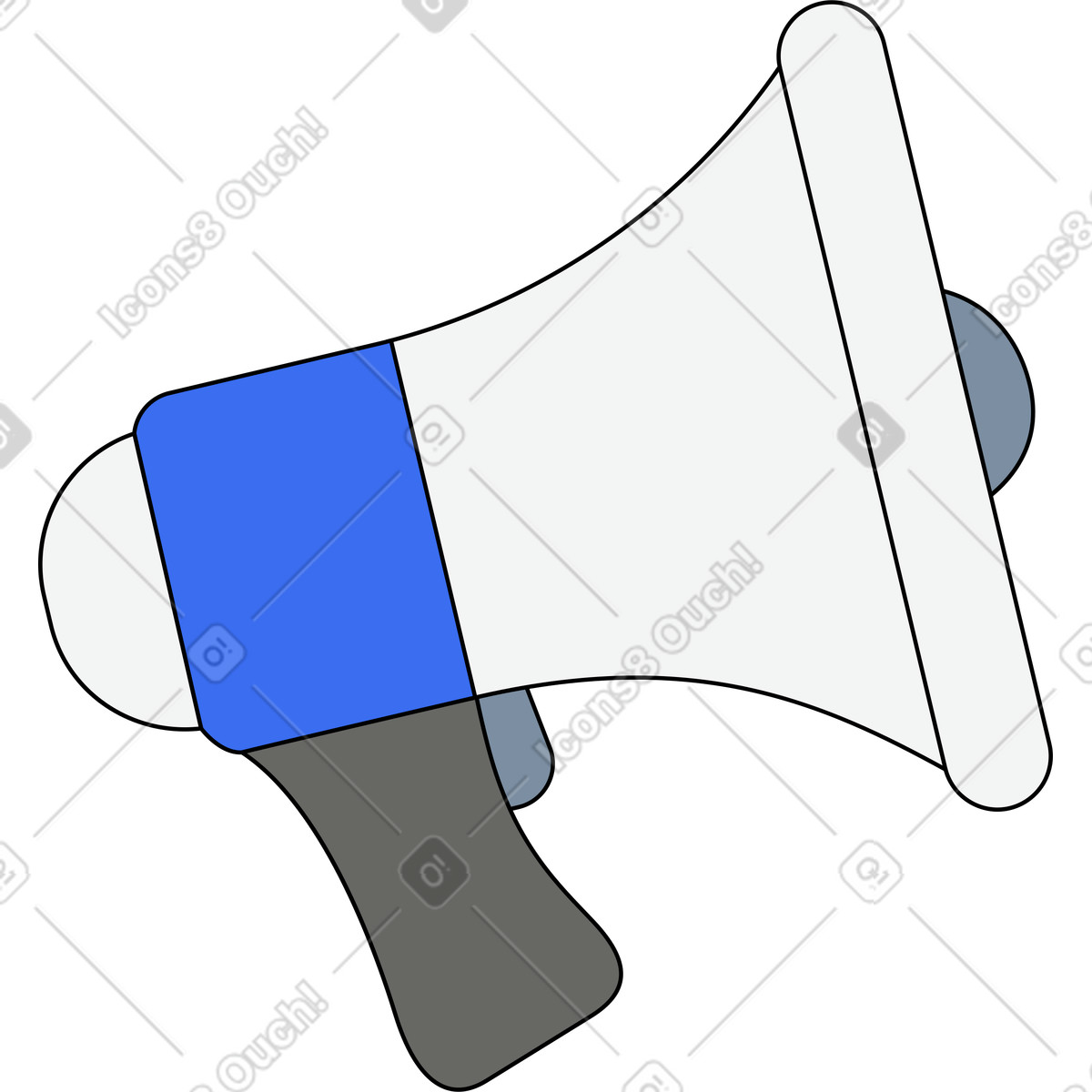 Megaphone illustration in Kindy style download in PNG, SVG
