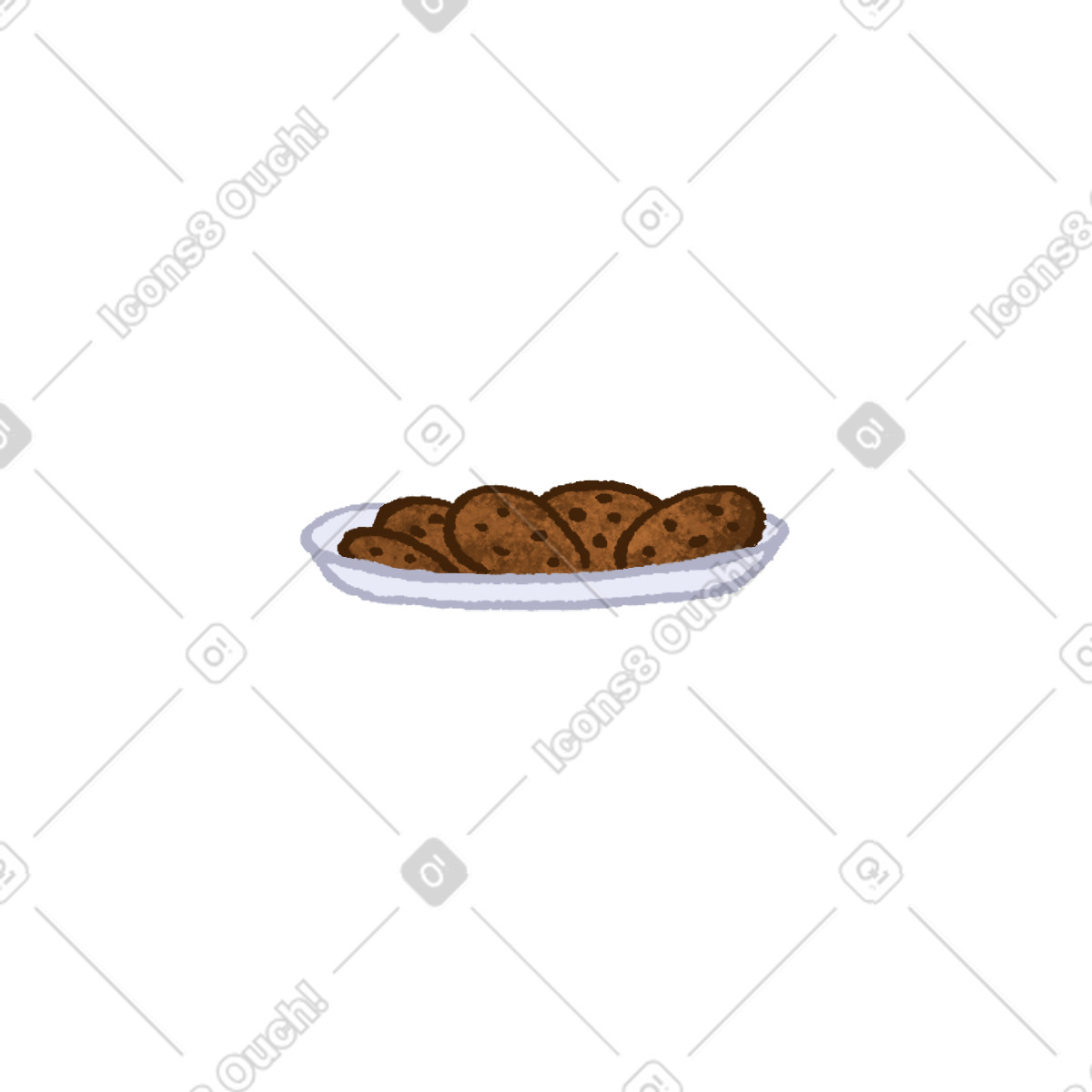 Illustration Plate with cookies dans le style Hue à télécharger aux formats PNG, SVG