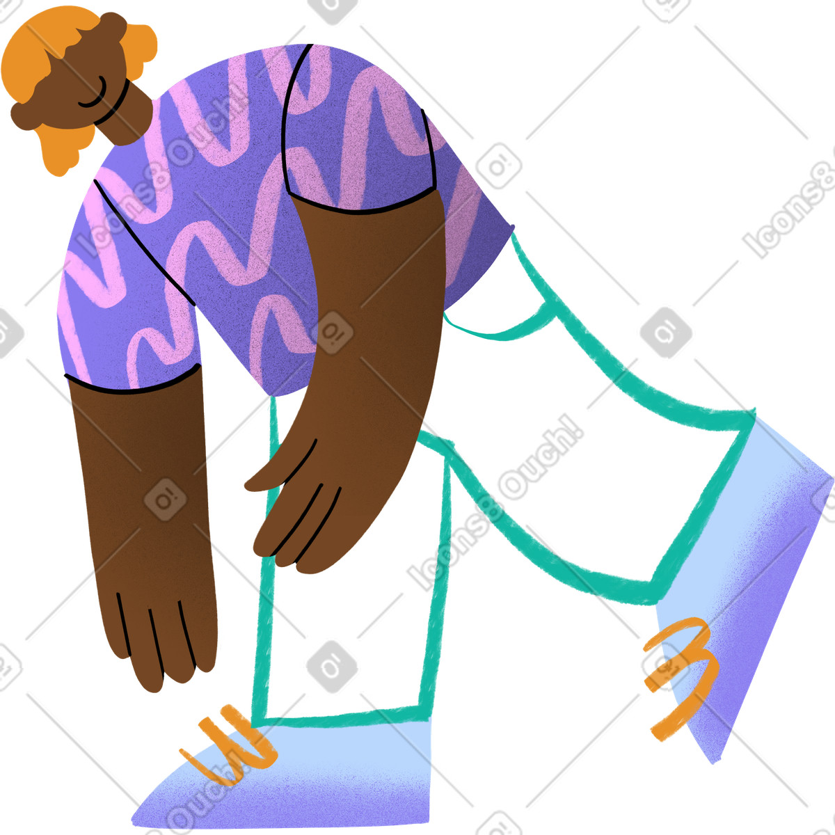 Person leaning down to pick something up-Illustration im Bonny-Stil als Download in PNG, SVG