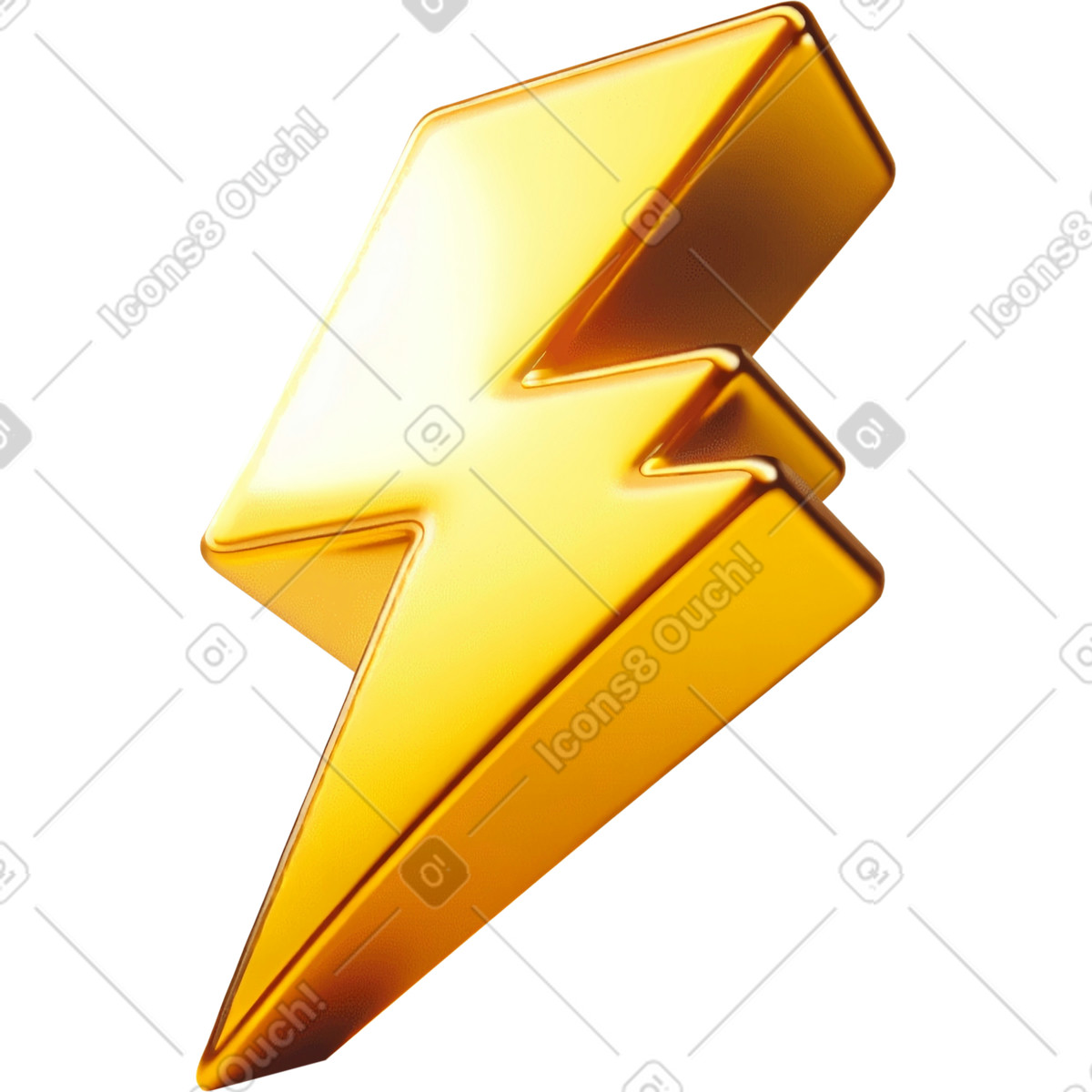 Lightning illustration in 3D Mini style download in PNG, SVG