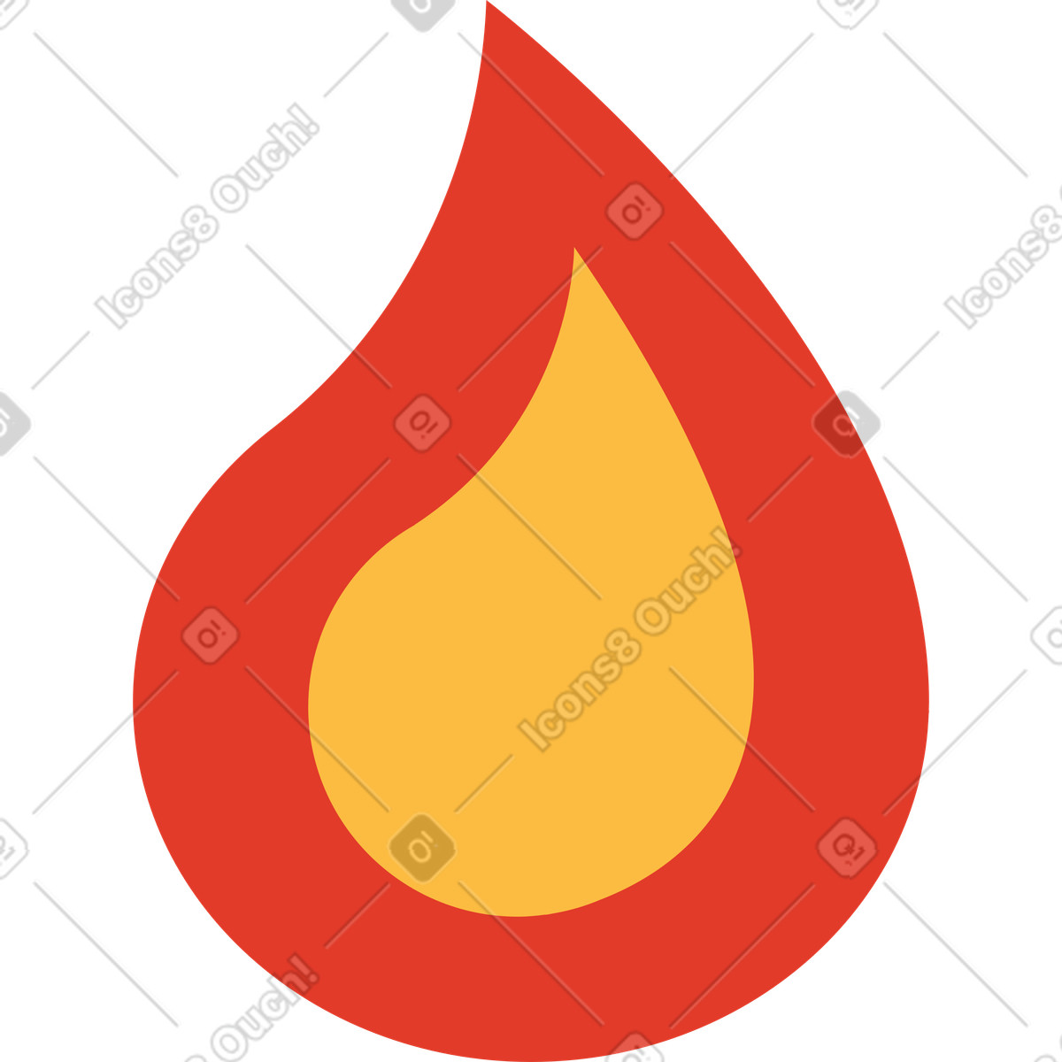 Fire illustration in Burgundy style download in PNG, SVG