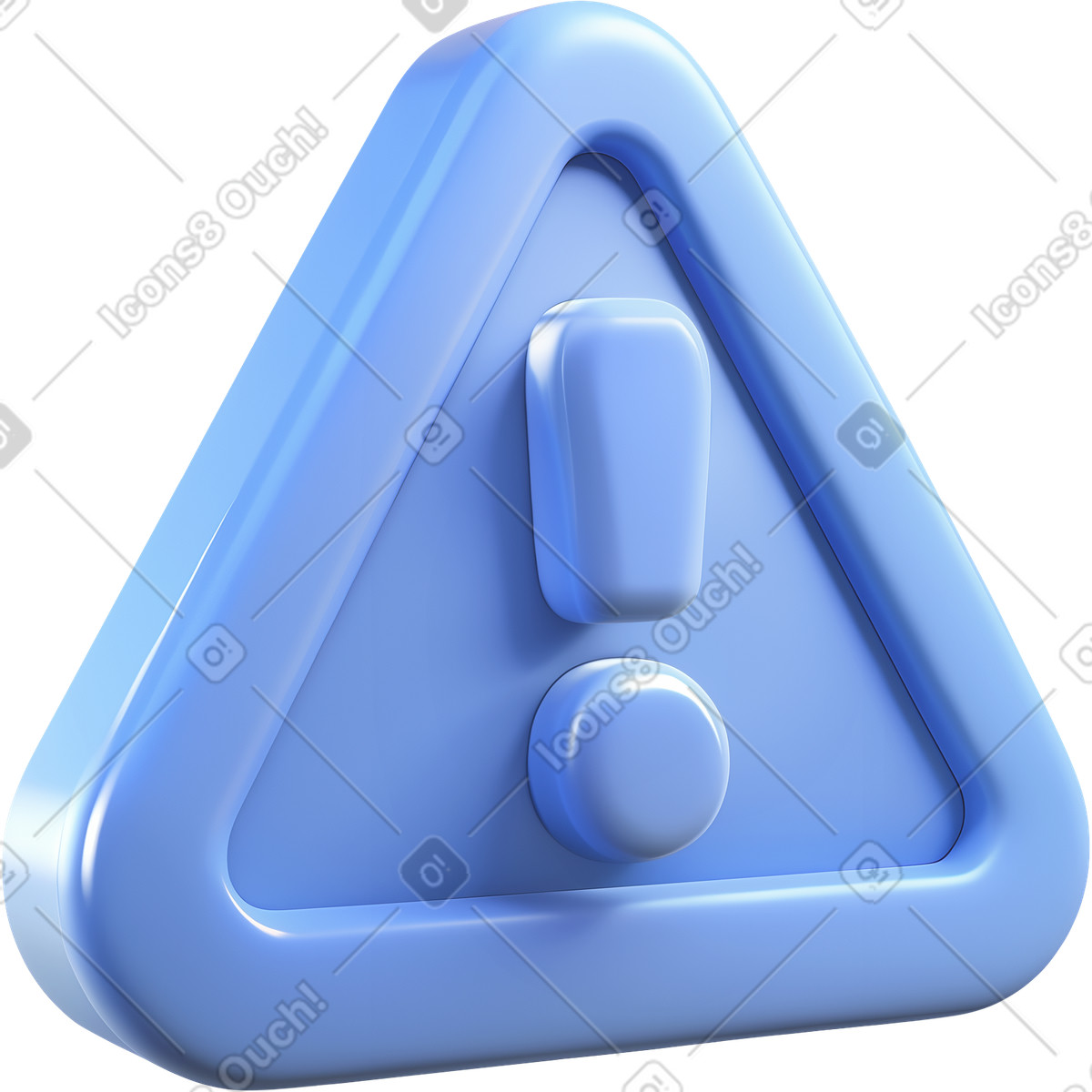 Ilustración Plastic exclamation mark in a triangle en estilo 3D Cutie descargar en PNG y SVG
