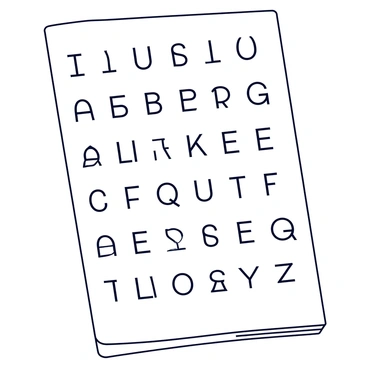 A page filled with typography showcasing perfectly spaced letters. The text is centered and neatly aligned, creating a clean look. Each letter is of equal height and width, contributing to the overall uniformity. The font style is modern and sans-serif, emphasizing clarity and simplicity. The background is plain white, enhancing the readability of the text.