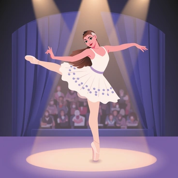 A lead ballet dancer gracefully performing a pirouette on a grand stage