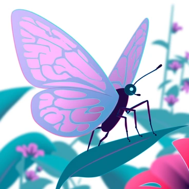 A butterfly with delicate wings shaped like tiny brains