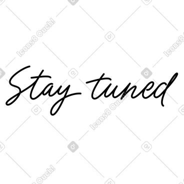Lettering stay tuned calligraphic text animated illustration in GIF, Lottie (JSON), AE