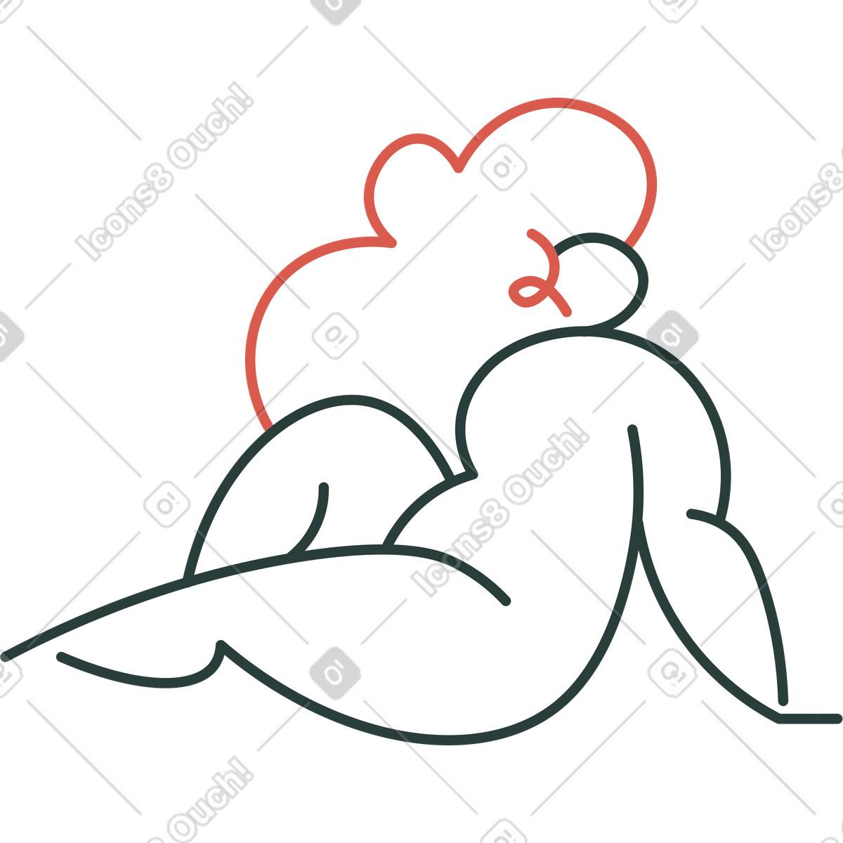 Donna illustrazione in stile Macaroni scarica in PNG, SVG