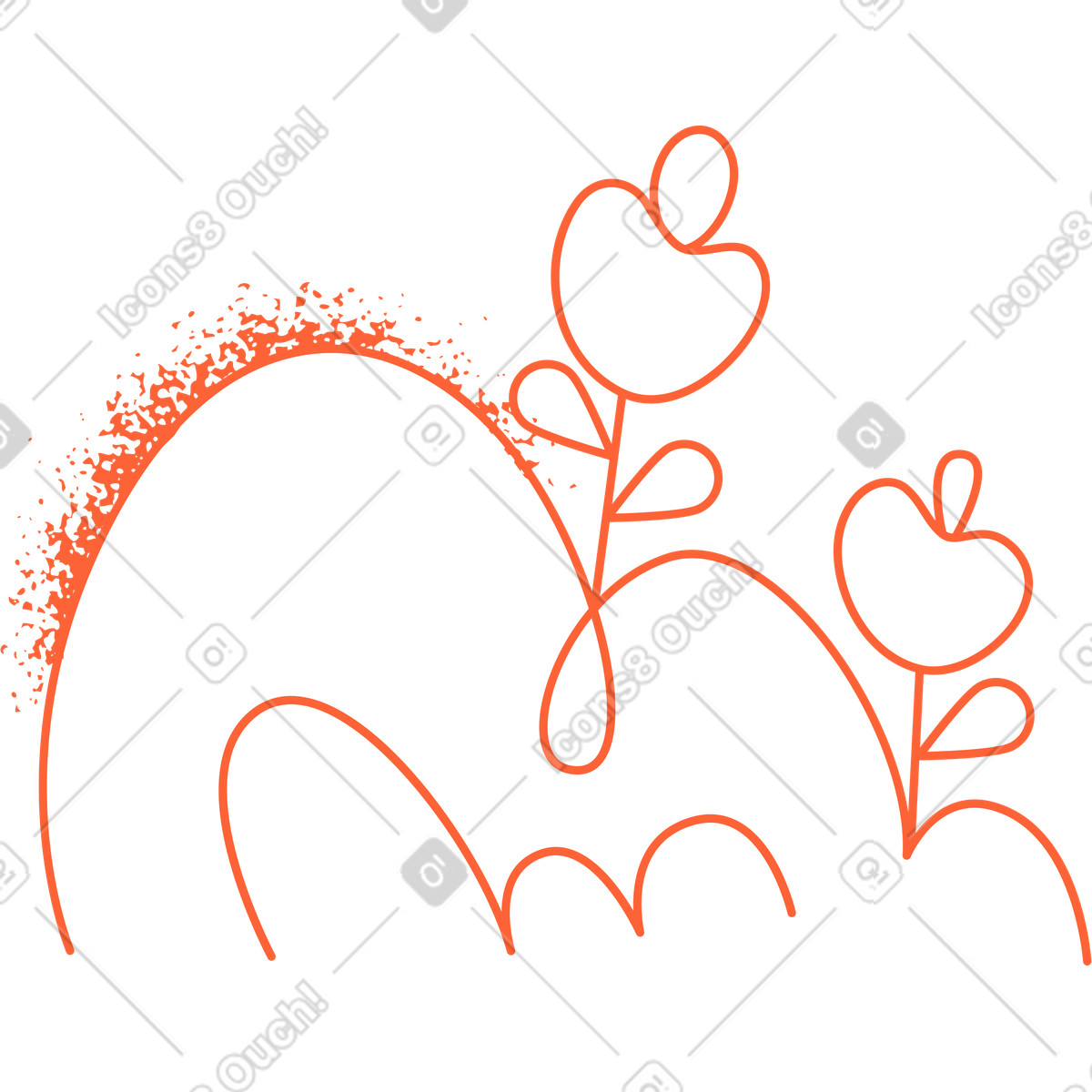 Composizione di piante illustrazione in stile Crayon scarica in PNG, SVG