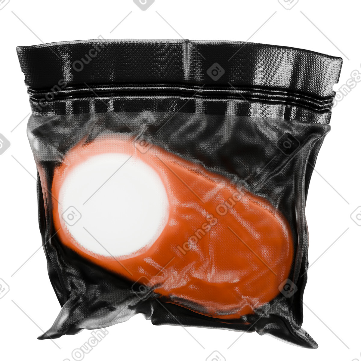 Toggle switch sealed in vacuum bag, product protection and packaging illustration 3D Wrap style download PNG, SVG