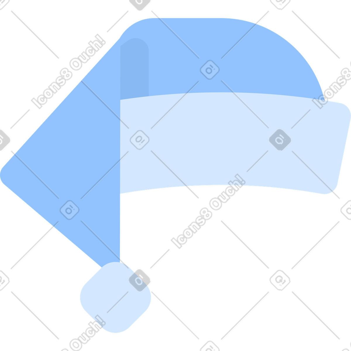 Ilustração de Frente chapéu natal azul em no estilo Urban para baixar em PNG, SVG