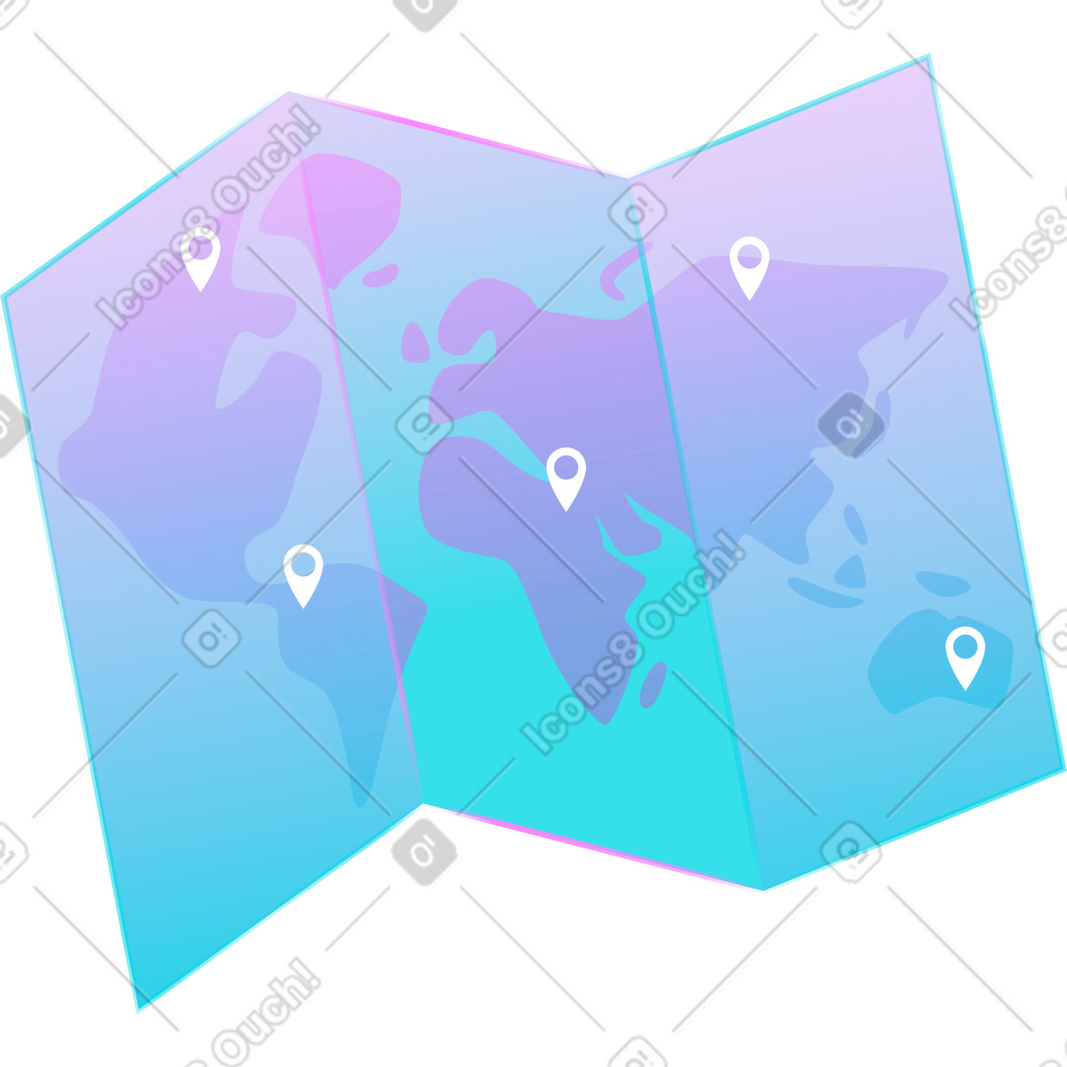 下载 Neon 风格的 世界地图 插画，支持 PNG、SVG 格式