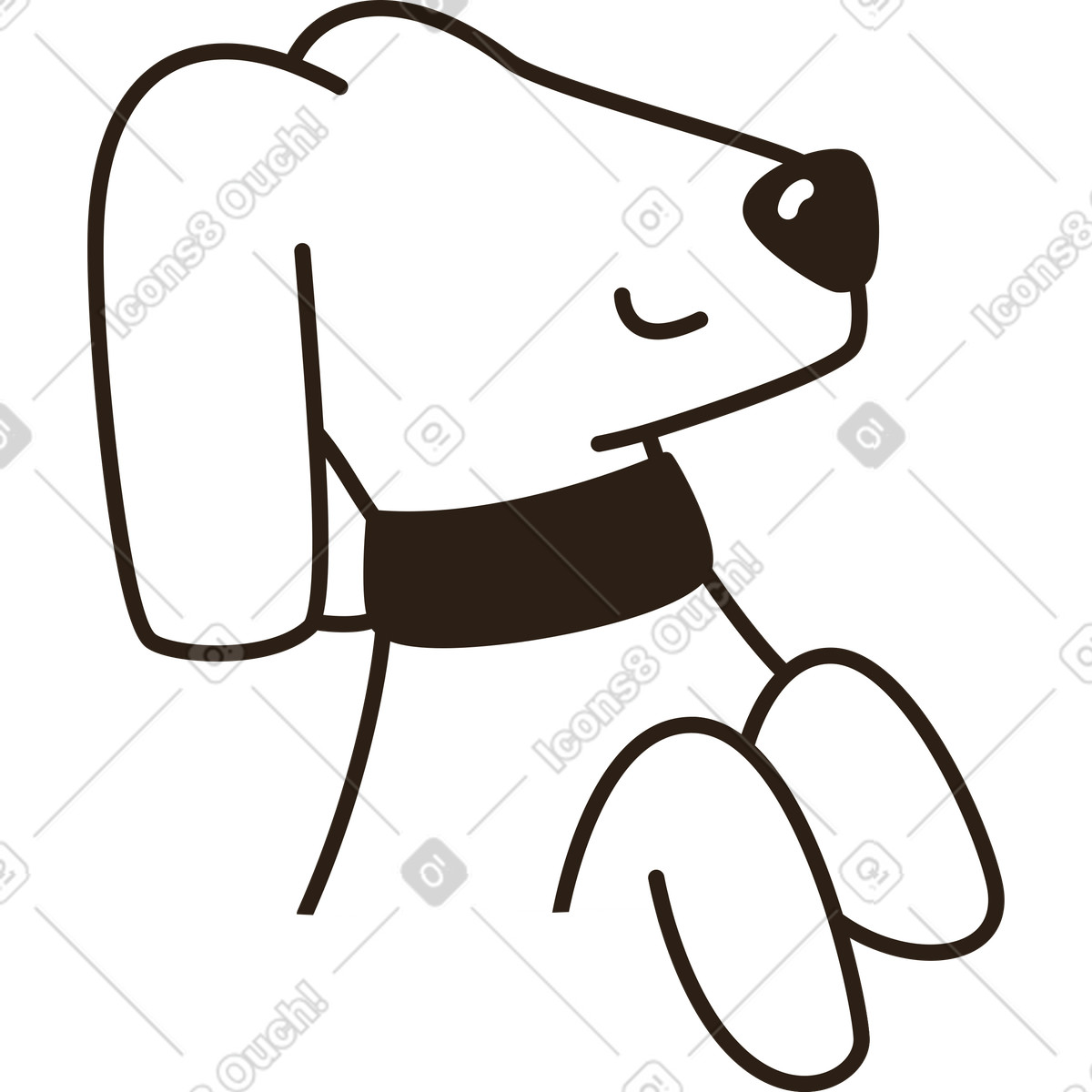 下载 Plain 风格的 狗 插画，支持 PNG、SVG 格式