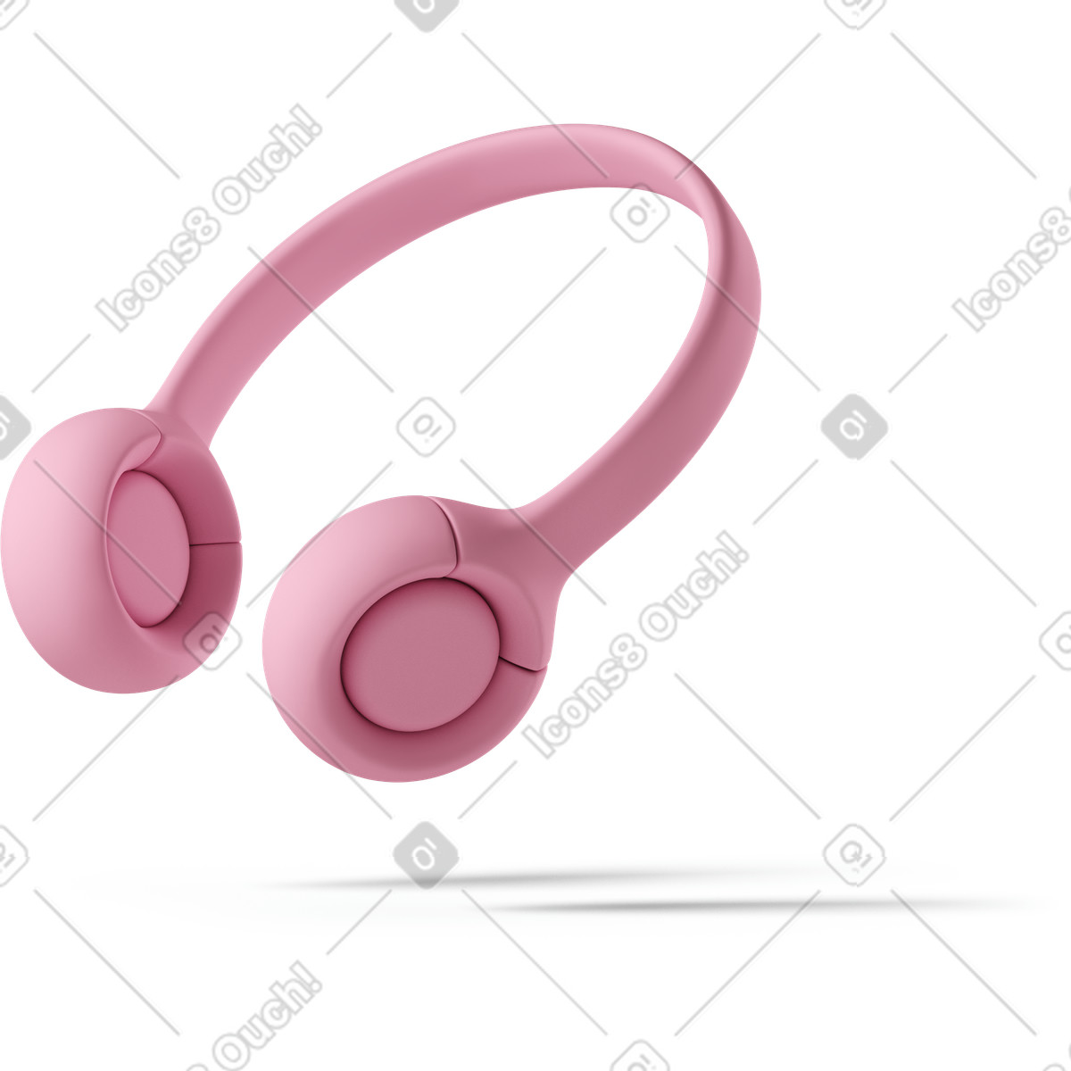 Illustration Pink headphones floating dans le style 3D Casual life à télécharger aux formats PNG, SVG