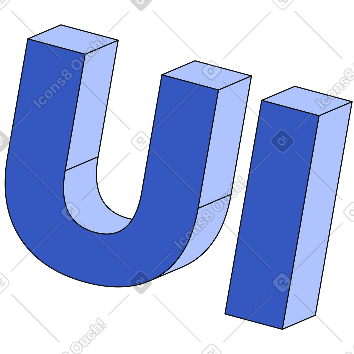 Lettering ui text illustration in Techny style download in PNG, SVG