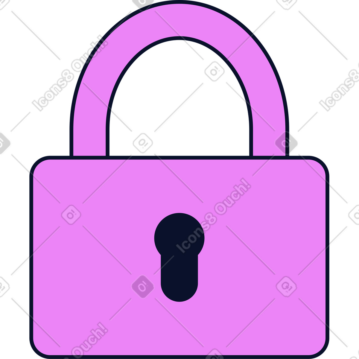 Lock illustration in Flexy style download in PNG, SVG