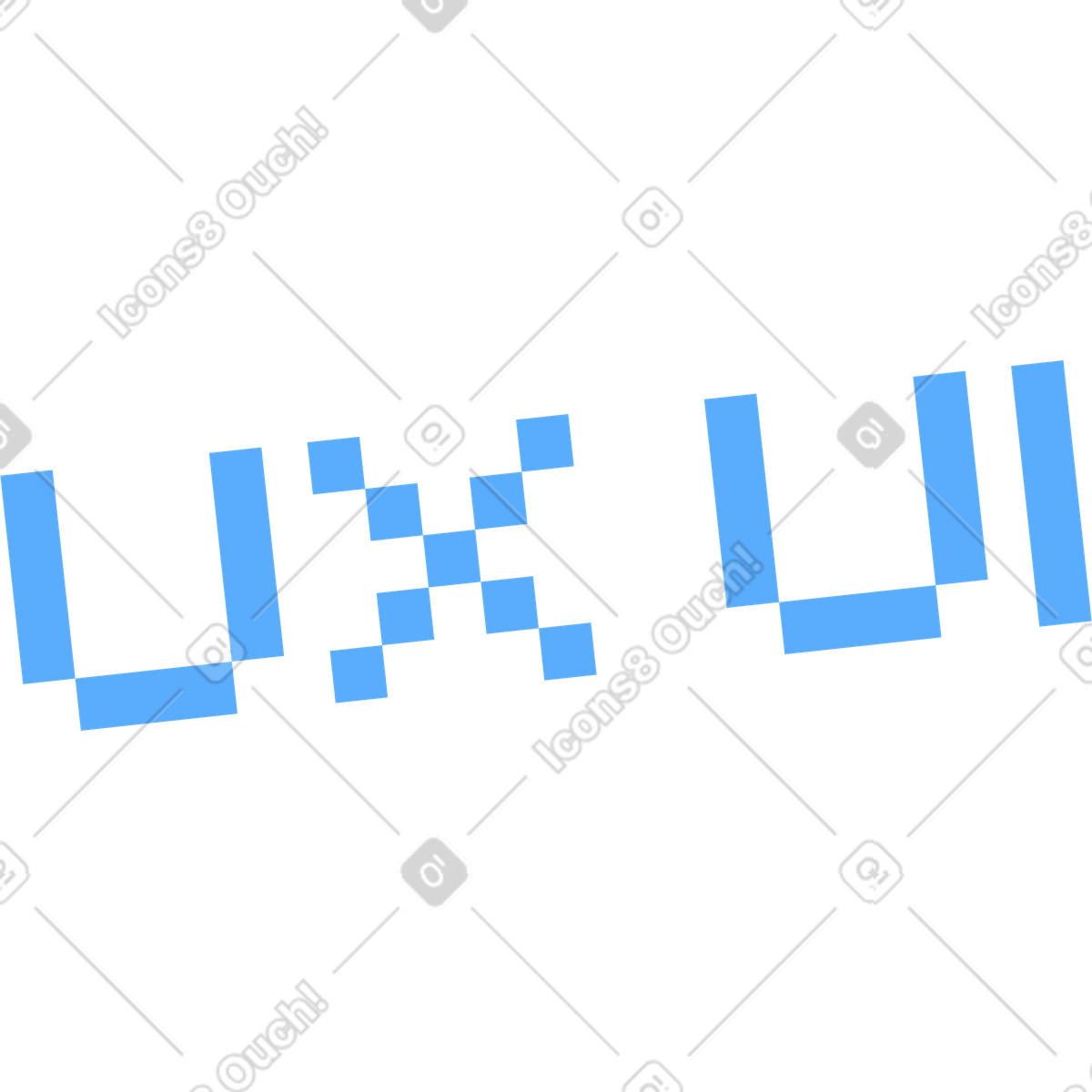 Иллюстрация Надпись ux-ui текст в стиле 8bit — скачать в форматах PNG, SVG