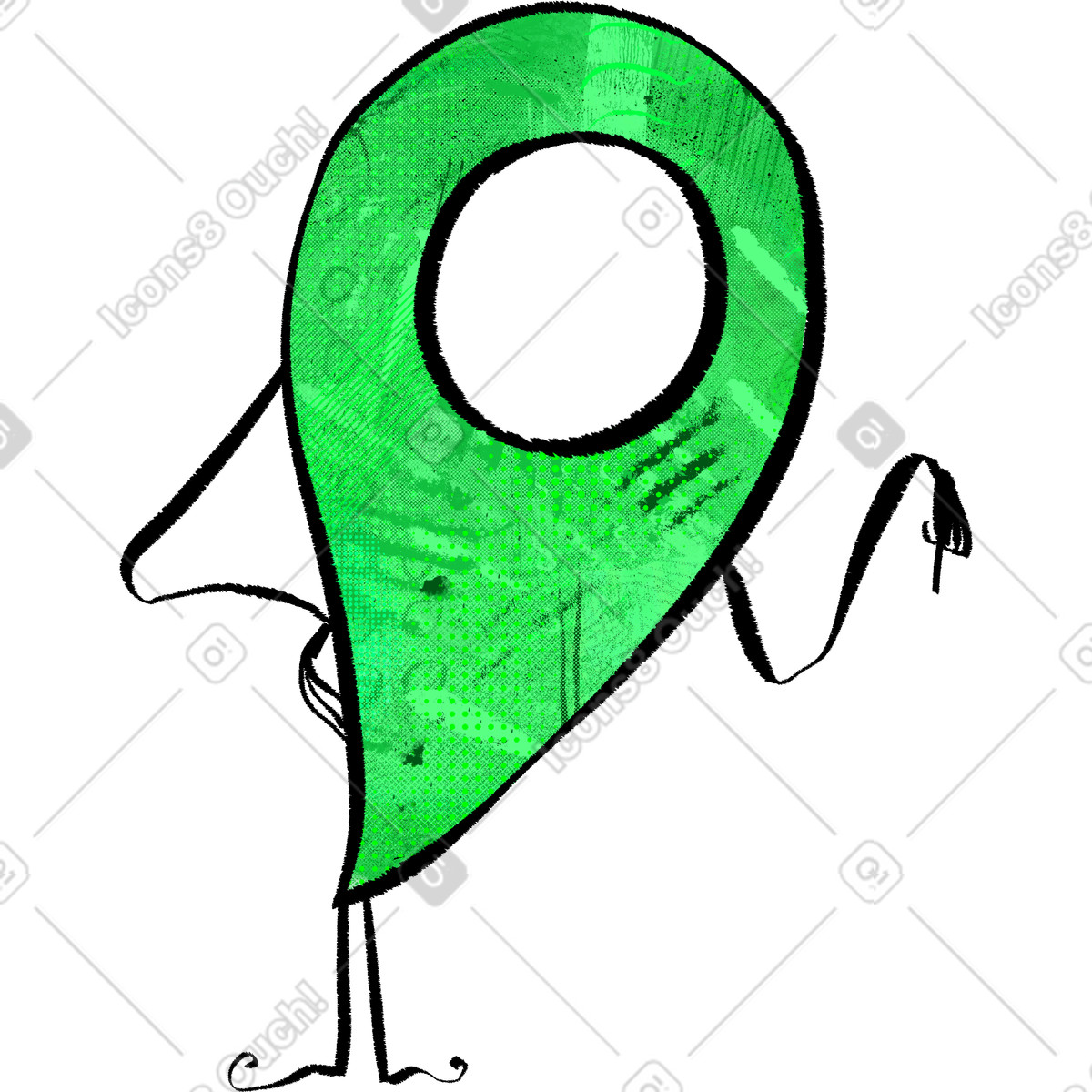 Gps showing location illustrazione in stile Doobry scarica in PNG, SVG