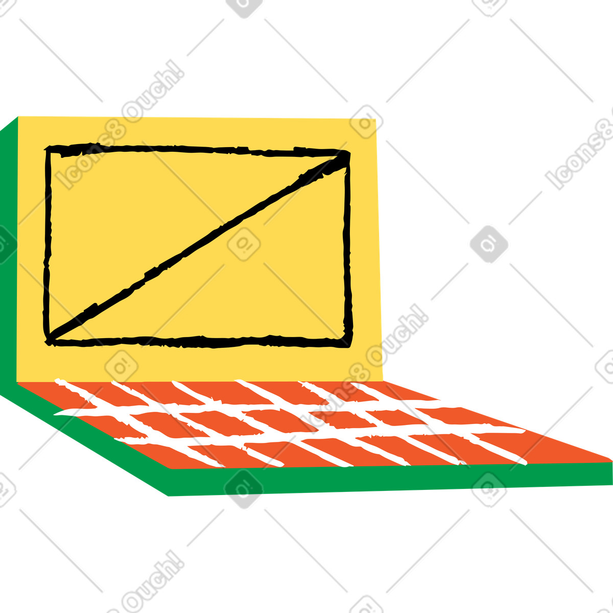 Laptop illustration in PNG, SVG