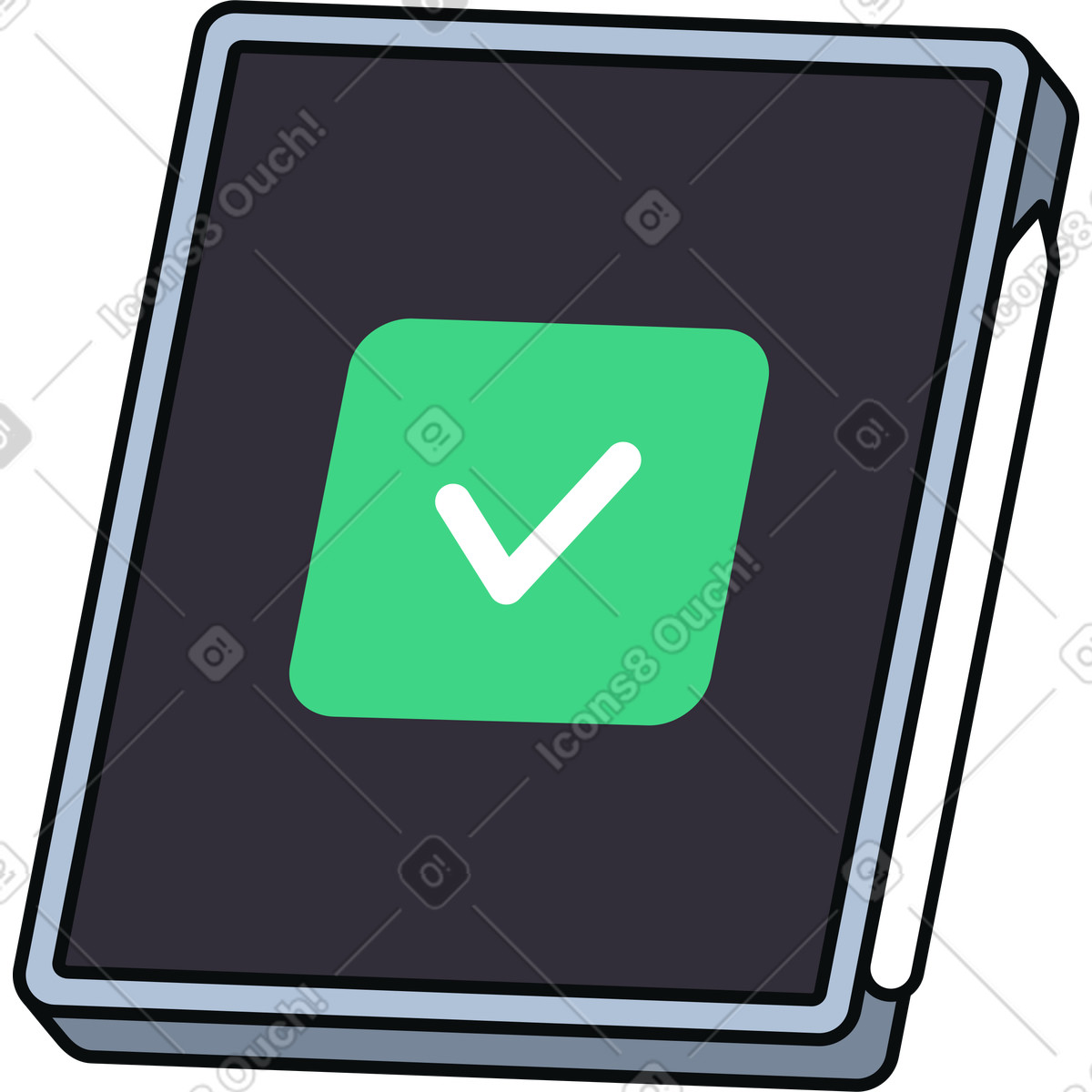Bildschirm zur mobilen aufgabenerledigung-Illustration im Teko-Stil als Download in PNG, SVG