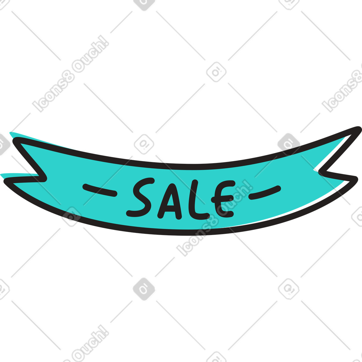 Illustration Ruban avec texte vente dans le style Little à télécharger aux formats PNG, SVG