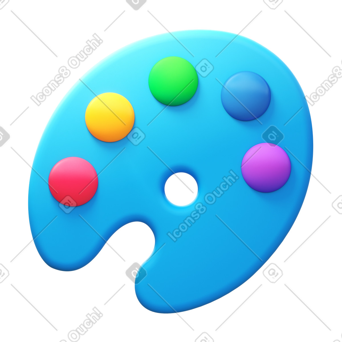 Paint palette illustration in 3D Fluency style download in PNG, SVG
