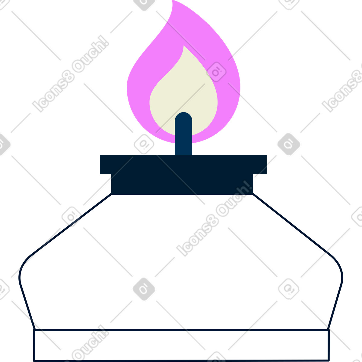 Burning candle wick illustration in Cubes style download in PNG, SVG