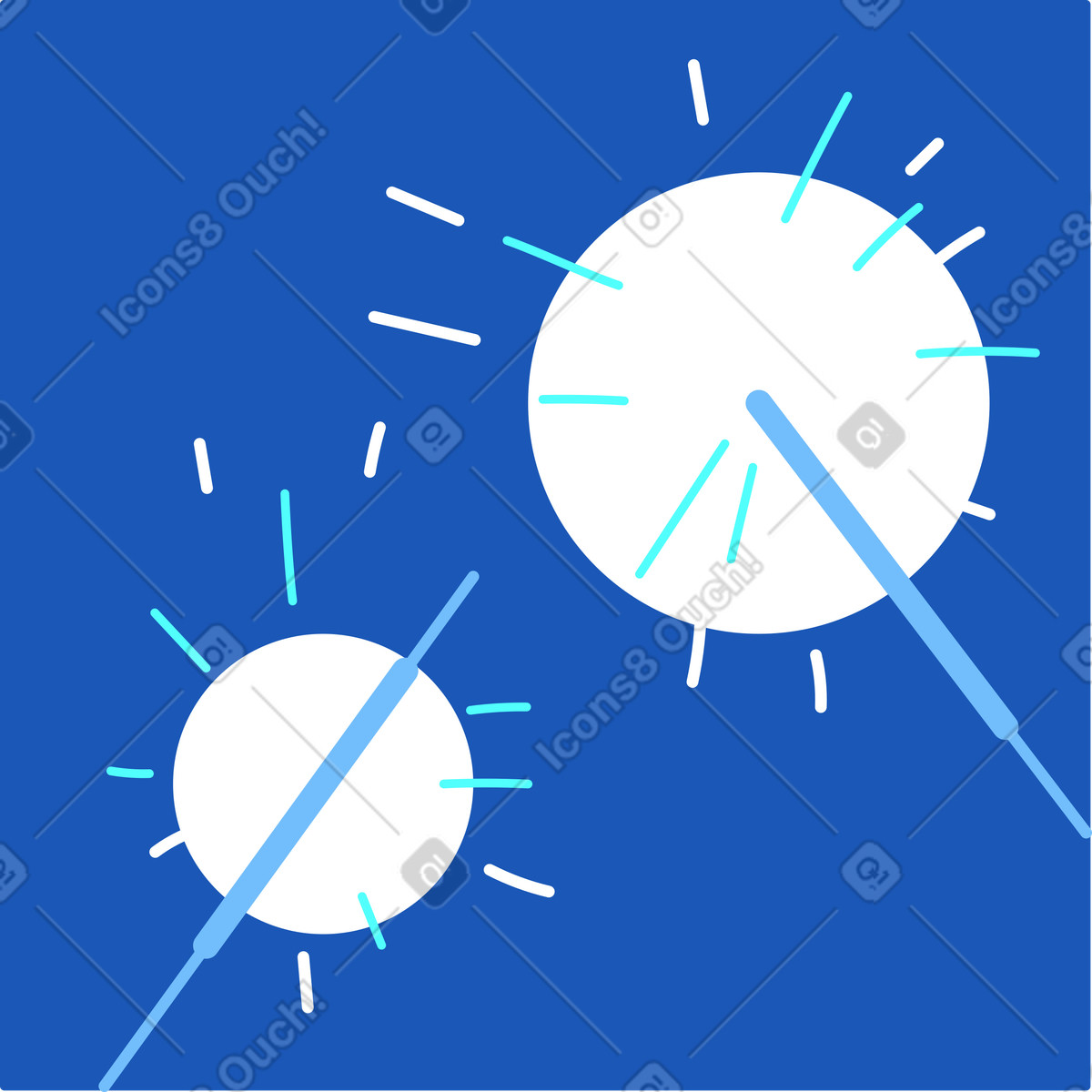 Rahmen mit wunderkerzen-Illustration im Storyline-Stil als Download in PNG, SVG