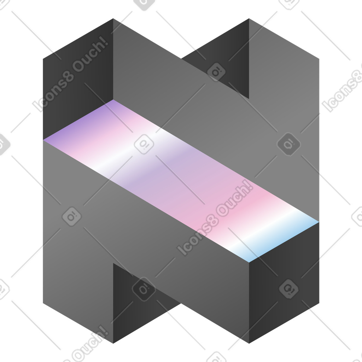 下载 Illusion 风格的 不可能的几何形状，带有柔和的渐变色 插画，支持 PNG、SVG 格式