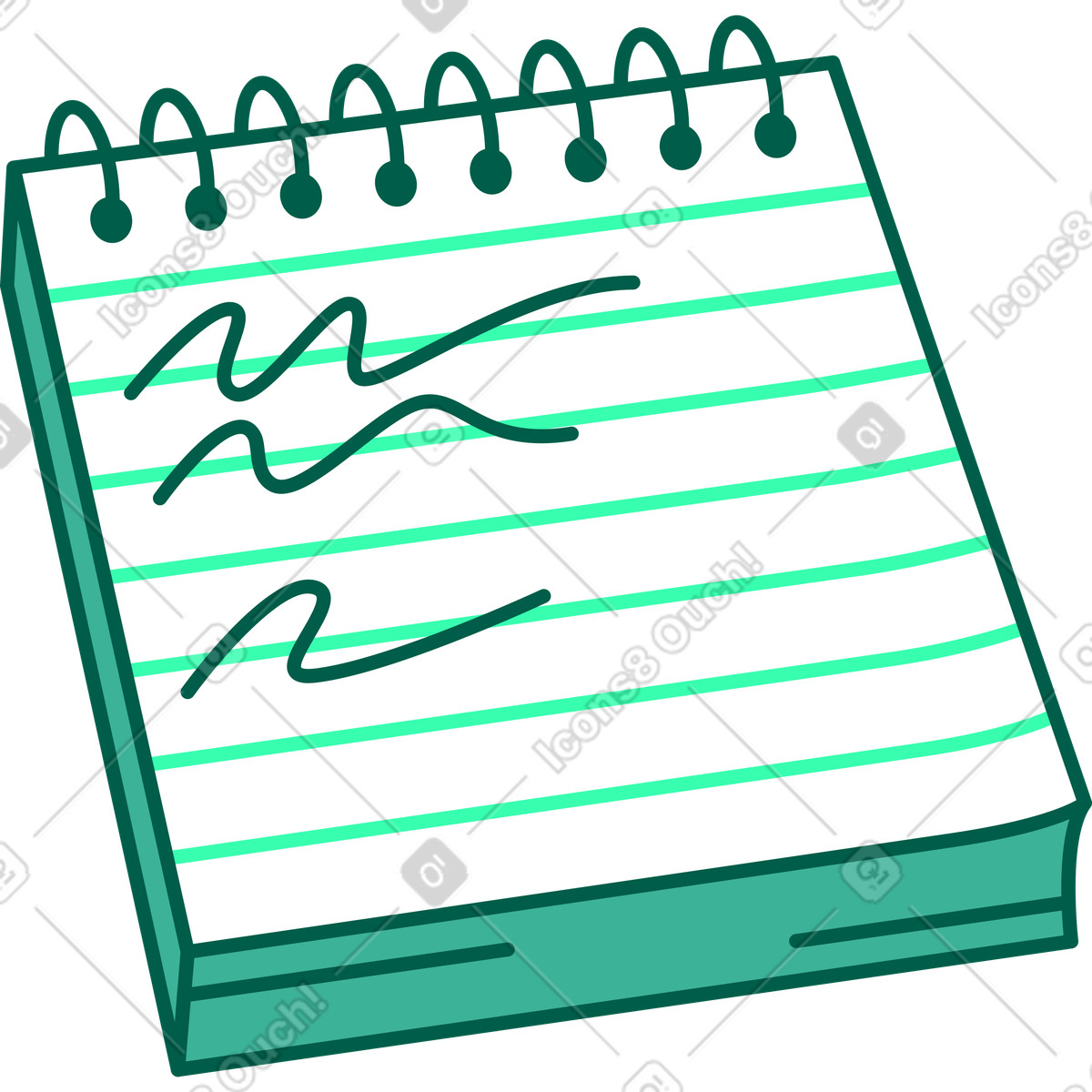 Notepad with text illustration in Storyline style download in PNG, SVG