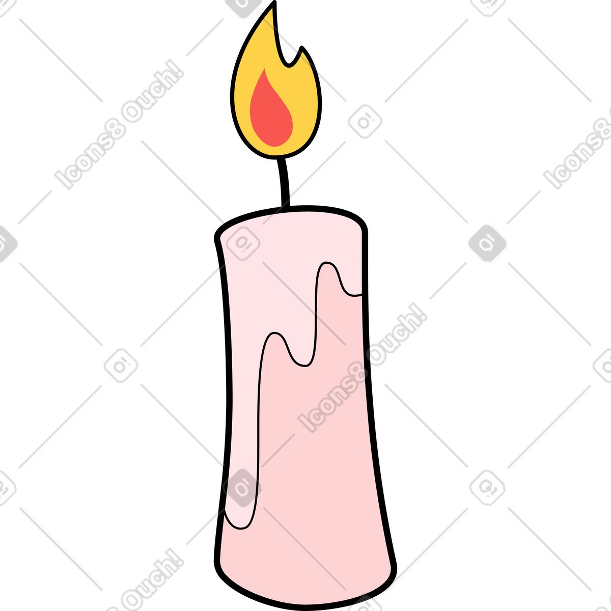 Candle illustration in Surr style download in PNG, SVG