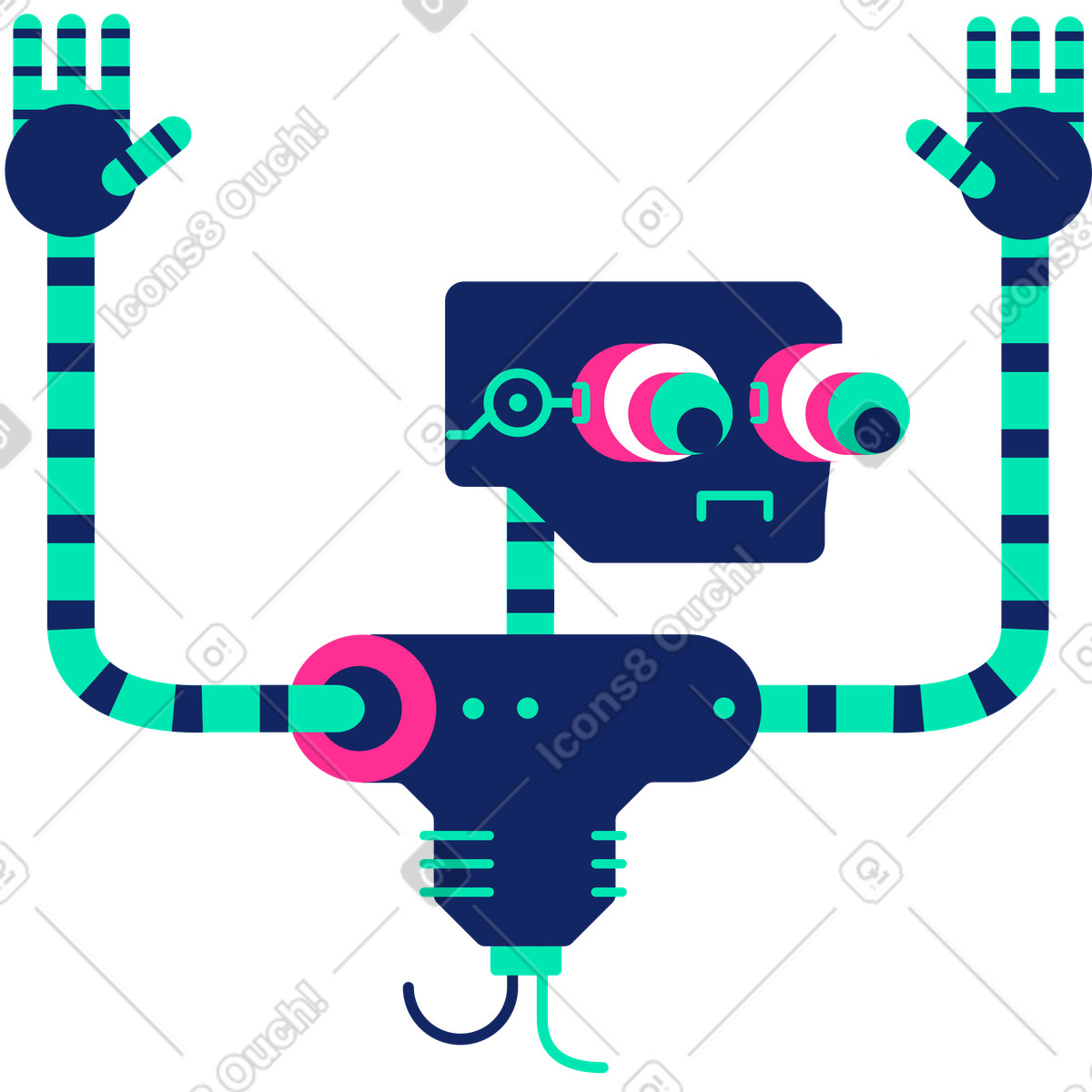 Robot body illustration in PNG, SVG