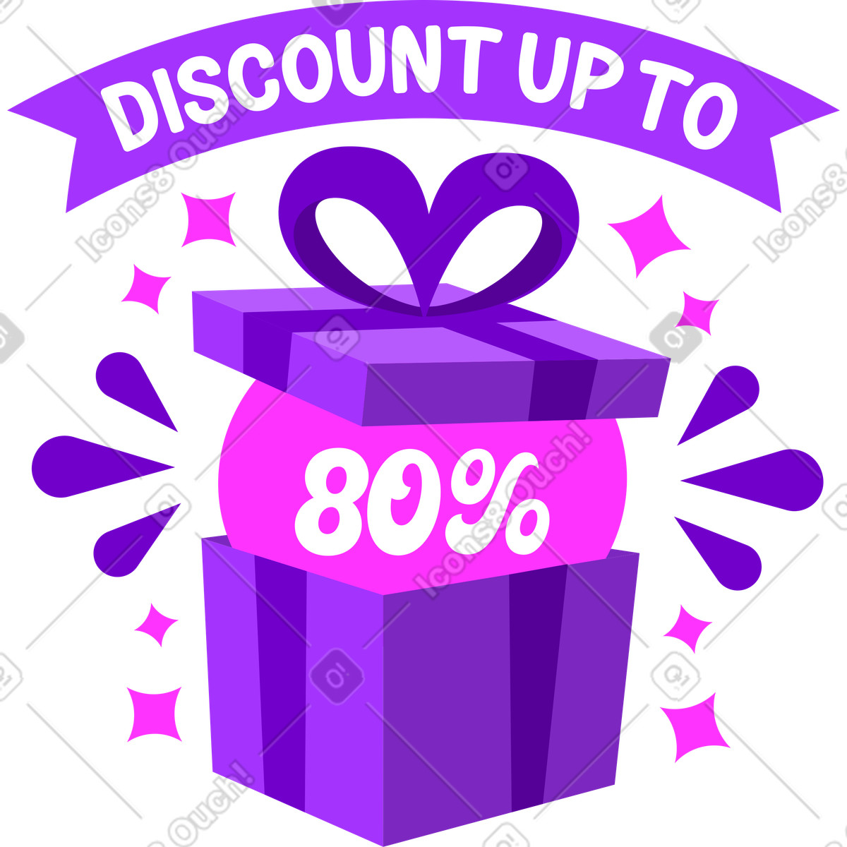 Lettering 스타일의 레터링 할인 최대 80% 선물 텍스트 일러스트레이션 PNG, SVG 다운로드