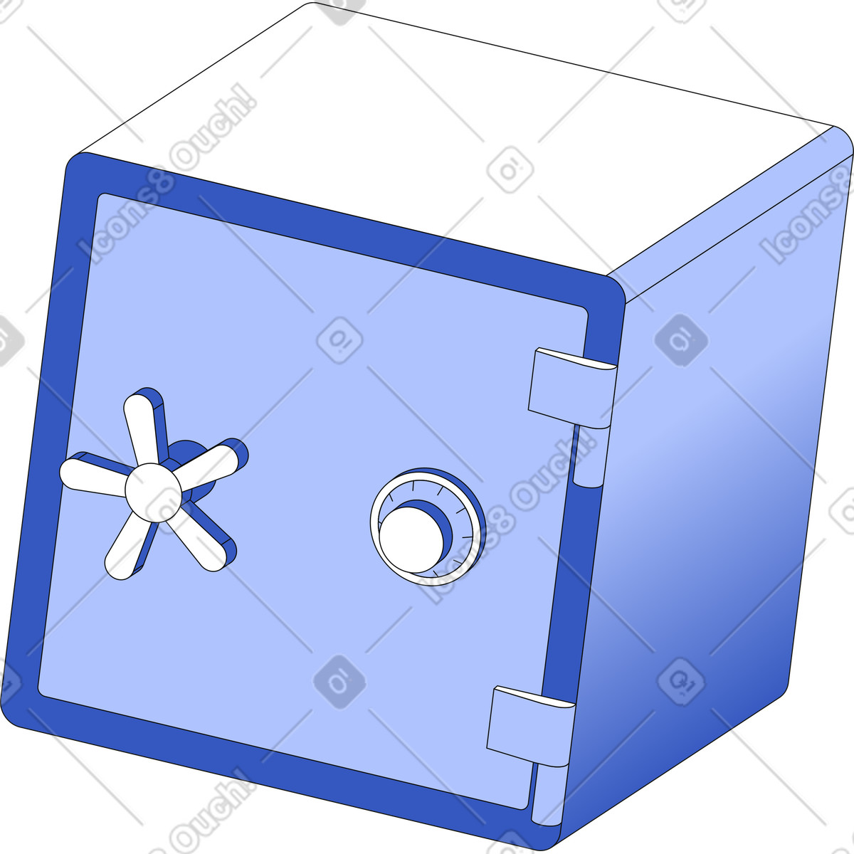 Metal safe illustration in PNG, SVG